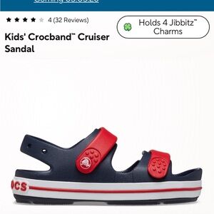 CROCS Crocband Kids' Cruiser Sandal - Navy and Red